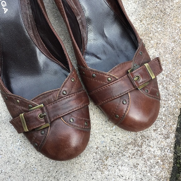 Balenciaga Brown Leather Studded Heels - Picture 3 of 10